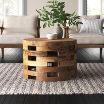 Lorraine solid wood drum deals coffee table